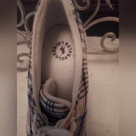 NEW, never worn! Polo‎ Ralph Lauren Plaid Women’s Sz 9B  Tennis Shoes  Lace Up - Picture 12 of 13